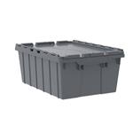 Akro Mils Attached Lid Container, Grey