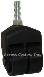 155-2XPP-27 X-Caster High Capacity Low Profile Dual Wheel Caster Threaded Stem