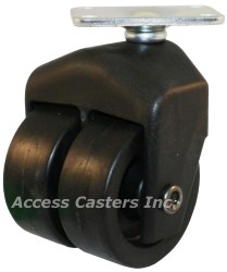 205-2XPP-04 2 Inch X-Caster High Capacity Low Profile Dual Wheel Caster with Top Plate