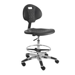 Urethane Chair With Adj.Footring and Aluminum Base, 17"-25" H