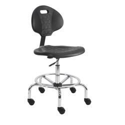 Urethane Chair With Adj.Footring and Chrome Base, 17"-25" H