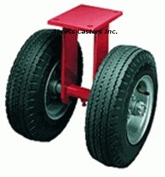 R-7208-PR  Hamilton 8" Dual Wheel Rigid Plate Caster, Pneumatic Tires