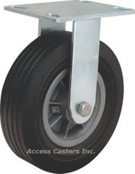 R-4108-AT 8" Hamilton Cush-N-Tuf Rigid Plate Caster, Cushion Rubber Tire